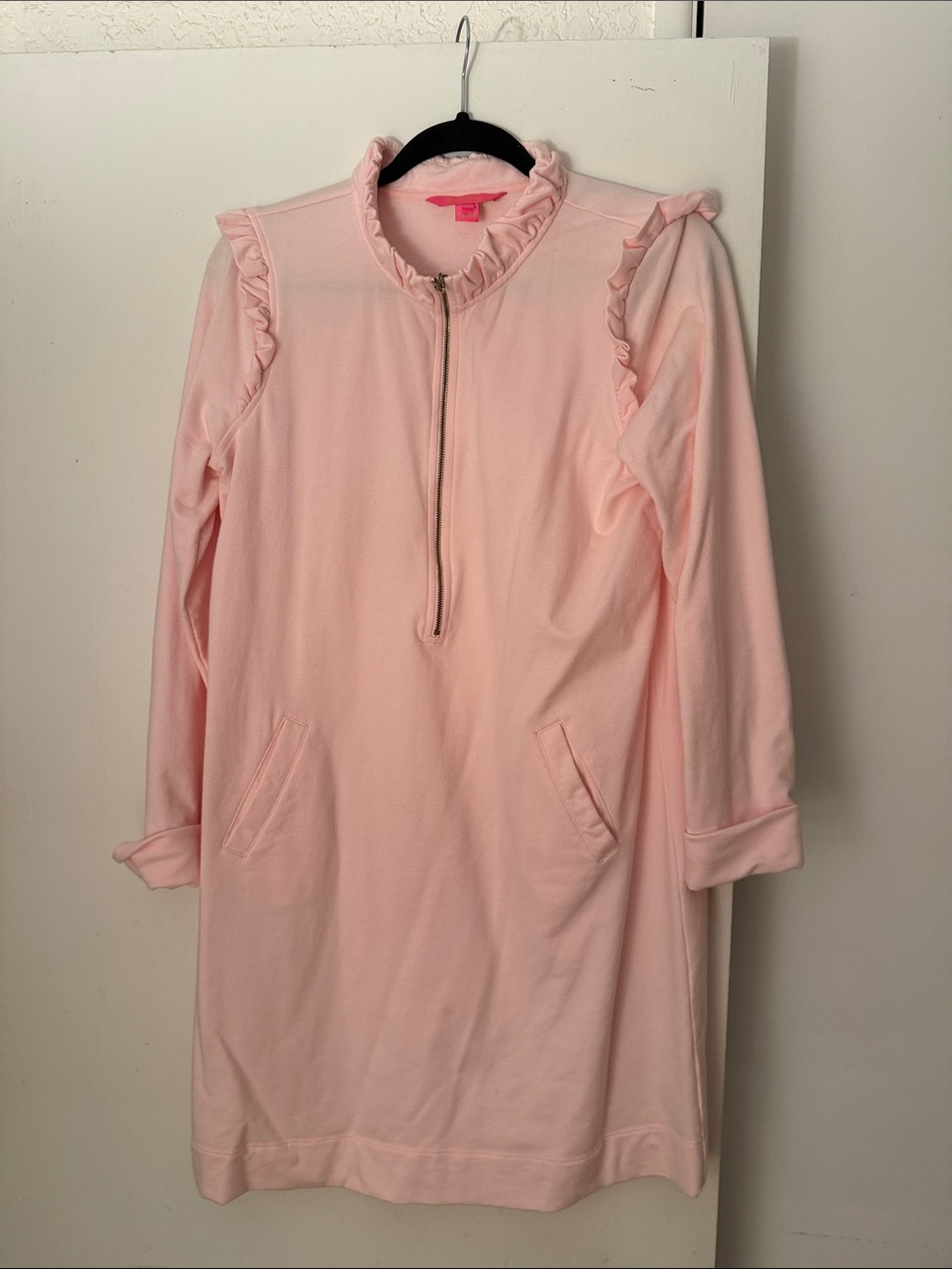 Tuckernuck Light Pink Ruffle-Trim Pullover Dress